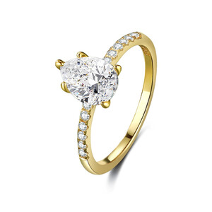 Damenring vergoldet aus 925/- Sterlingsilber mit Zirkonia...
