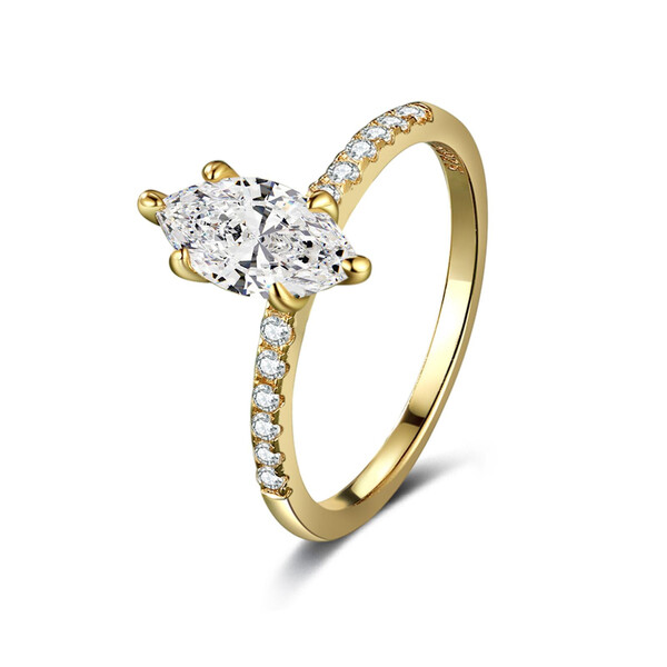 Damenring vergoldet aus 925/- Sterlingsilber mit Zirkonia...