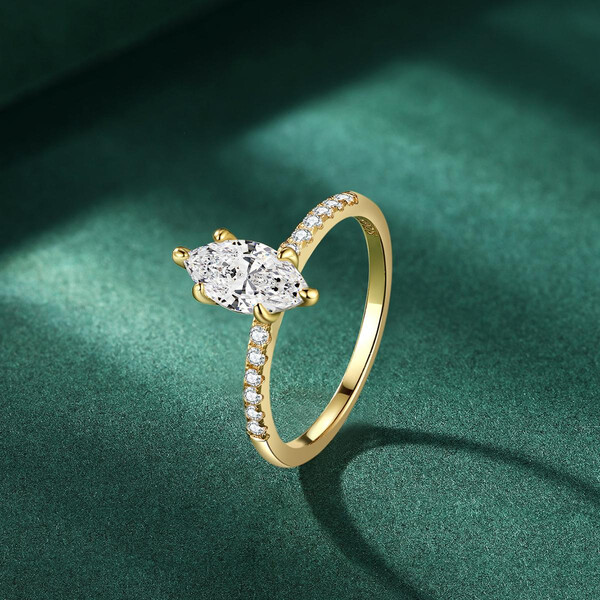 Damenring vergoldet aus 925/- Sterlingsilber mit Zirkonia...