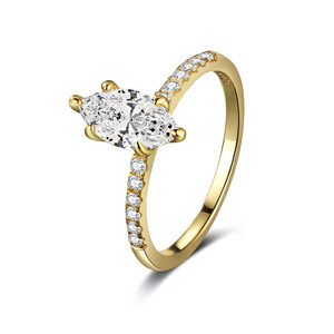 Damenring vergoldet aus 925/- Sterlingsilber mit Zirkonia...