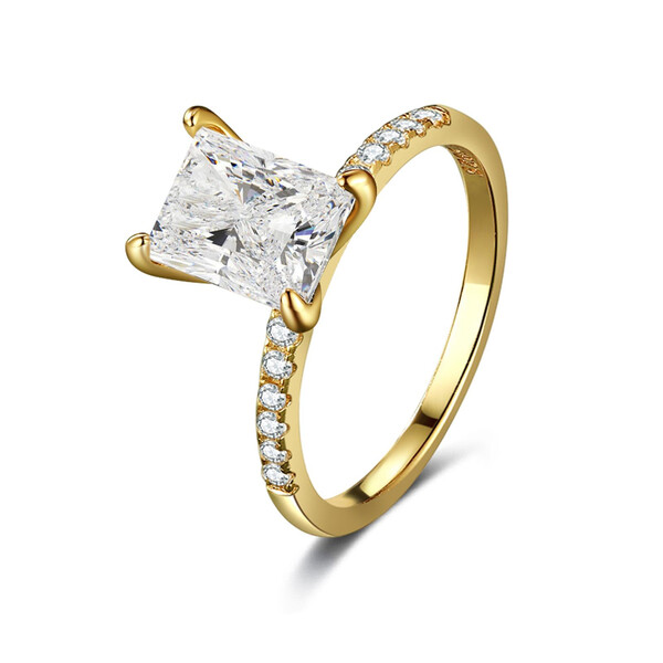 Damenring vergoldet aus 925/- Sterlingsilber mit Zirkonia...