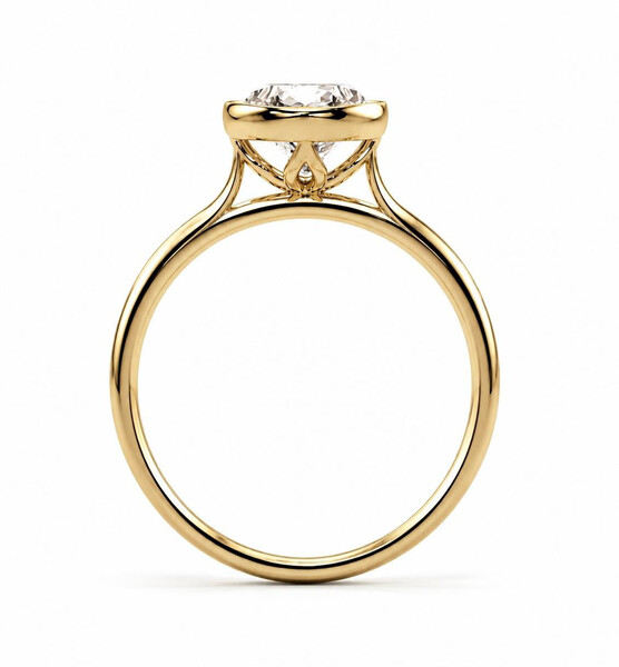 Antragsring 585/750 Gold mit 1,5 Karat Oval-Labordiamant