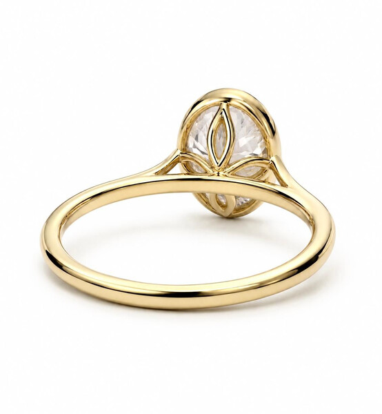 Antragsring 585/750 Gold mit 1,5 Karat Oval-Labordiamant