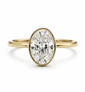 Antragsring 585/750 Gold mit 1,5 Karat Oval-Labordiamant