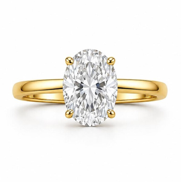 Antragsring aus Gold mit Labordiamant (Oval)