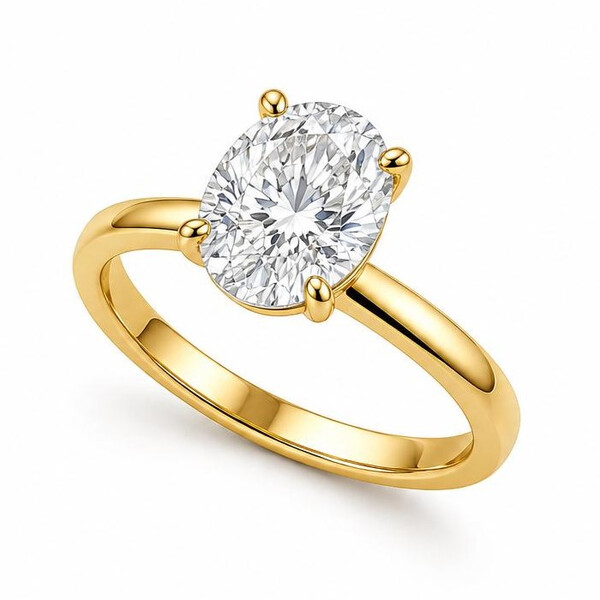 Antragsring aus Gold mit Labordiamant (Oval)