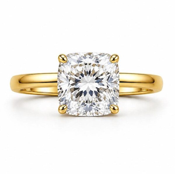 Antragsring aus Gold mit Labordiamant (Kissen)