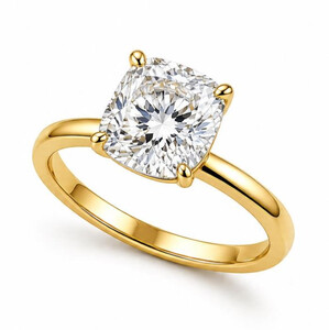 Antragsring aus Gold mit Labordiamant (Kissen)
