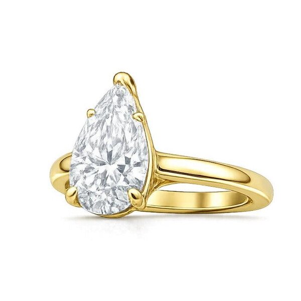 Antragsring aus Gold mit Labordiamant (Tropfen)