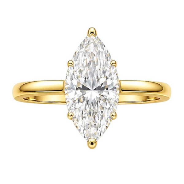 Antragsring aus Gold mit Labordiamant (Marquise)