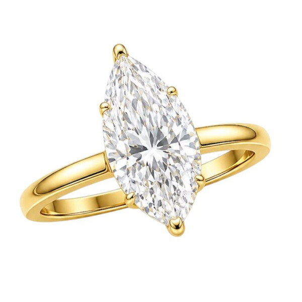 Antragsring aus Gold mit Labordiamant (Marquise)