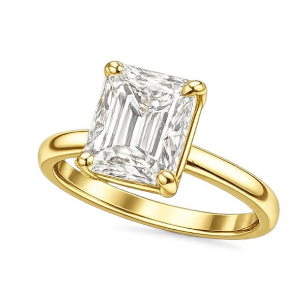 Antragsring aus Gold mit Labordiamant (Prinzess)