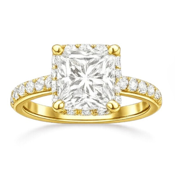 Antragsring diamantbesetzt aus Gold mit Labordiamant...