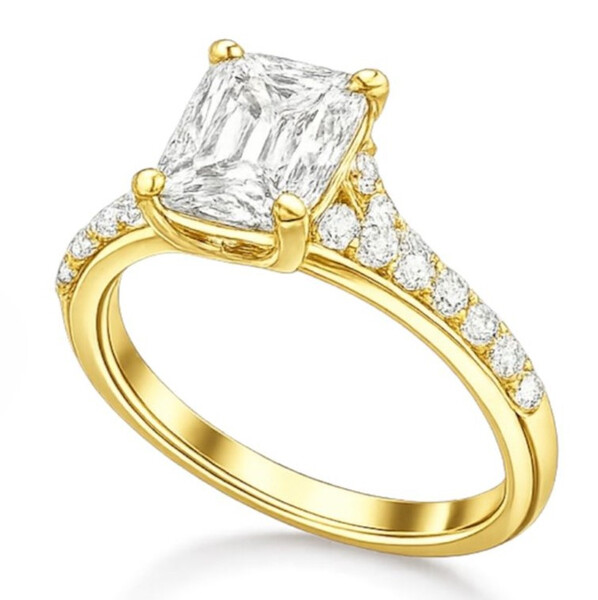 Antragsring diamantbesetzt aus Gold mit Labordiamant...