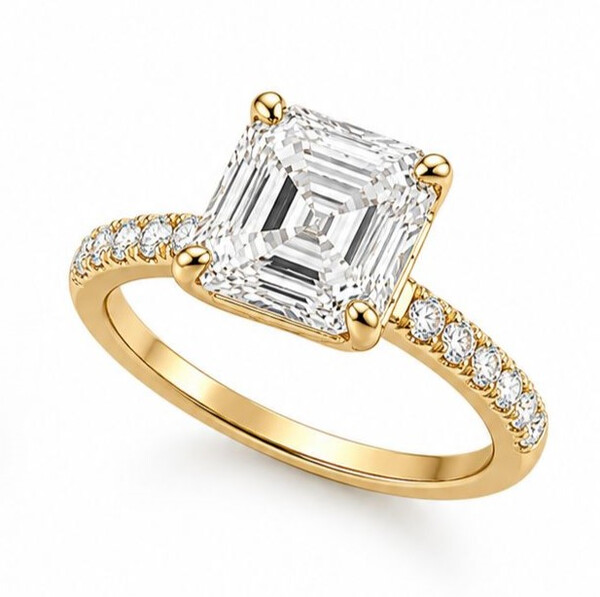 Antragsring diamantbesetzt aus Gold mit Labordiamant...
