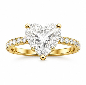 Antragsring diamantbesetzt aus Gold mit Labordiamant (Herz)