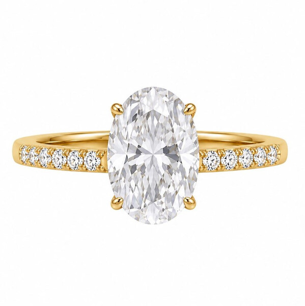 Antragsring diamantbesetzt aus Gold mit Labordiamant (Oval)