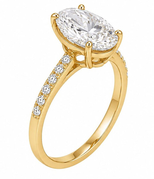 Antragsring diamantbesetzt aus Gold mit Labordiamant (Oval)