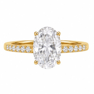 Antragsring diamantbesetzt aus Gold mit Labordiamant (Oval)