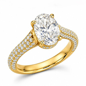 Antragsring diamantbesetzt aus Gold mit Labordiamant (Oval)