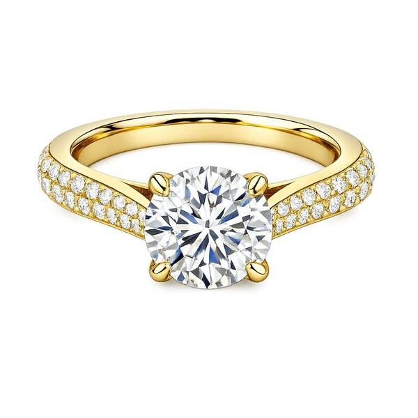 Antragsring diamantbesetzt aus Gold mit Labordiamant...