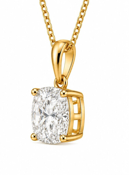 Anh�nger aus Gold mit Labordiamant (Kissen)