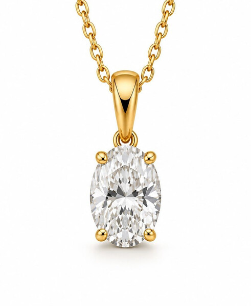 Anhänger aus Gold mit Labordiamant (Oval)