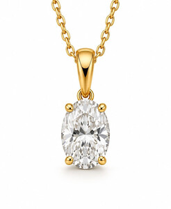 Anh�nger aus Gold mit Labordiamant (Oval)