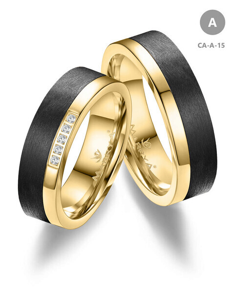 Trauringe Partnerringe Gold & Carbon CA-15