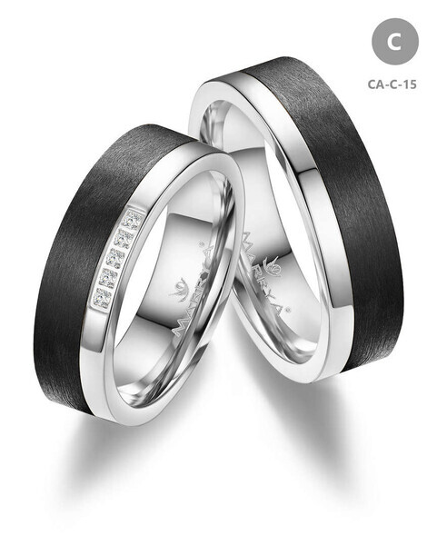 Trauringe Partnerringe Gold & Carbon CA-15