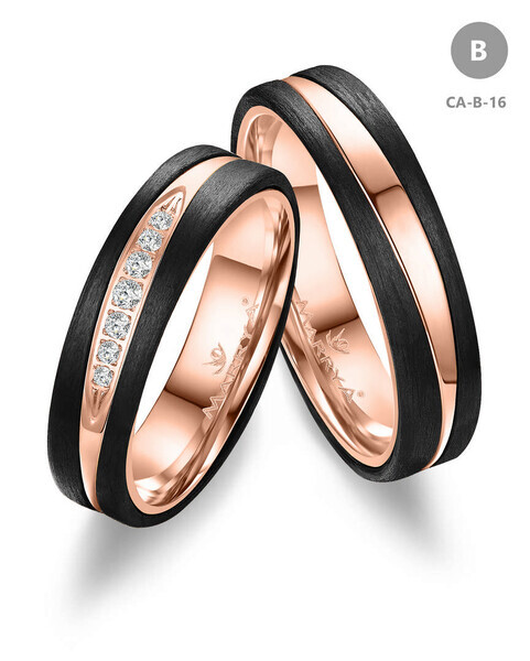Trauringe Partnerringe Gold & Carbon CA-16