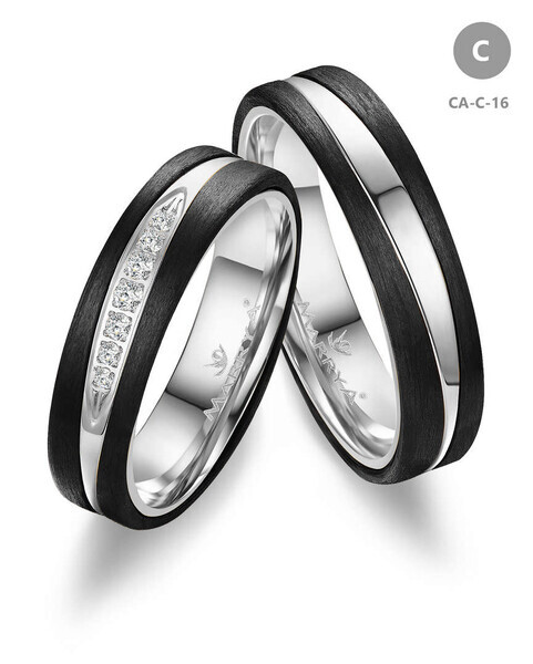 Trauringe Partnerringe Gold & Carbon CA-16