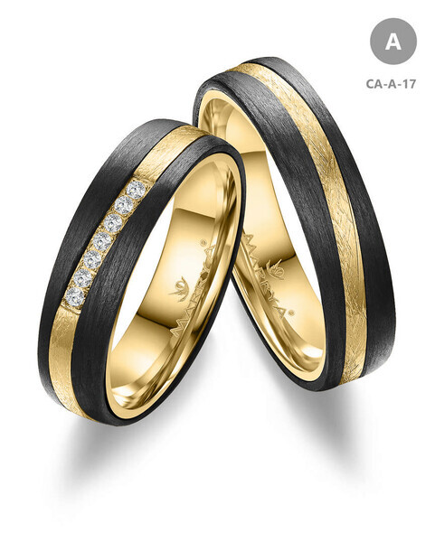 Trauringe Partnerringe Gold & Carbon CA-17