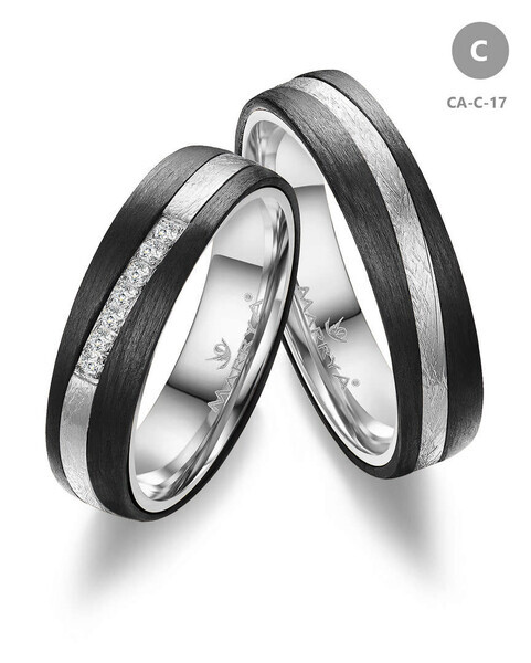 Trauringe Partnerringe Gold & Carbon CA-18