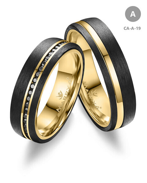 Trauringe Partnerringe Gold & Carbon CA-19
