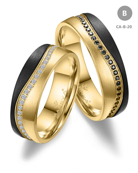 Trauringe Partnerringe Gold & Carbon CA-16