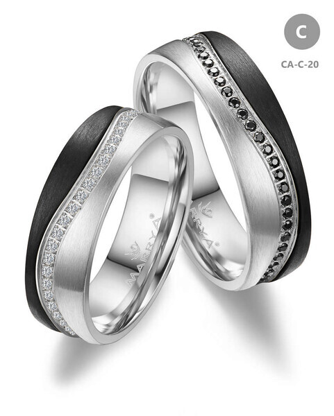 Trauringe Partnerringe Gold & Carbon CA-16