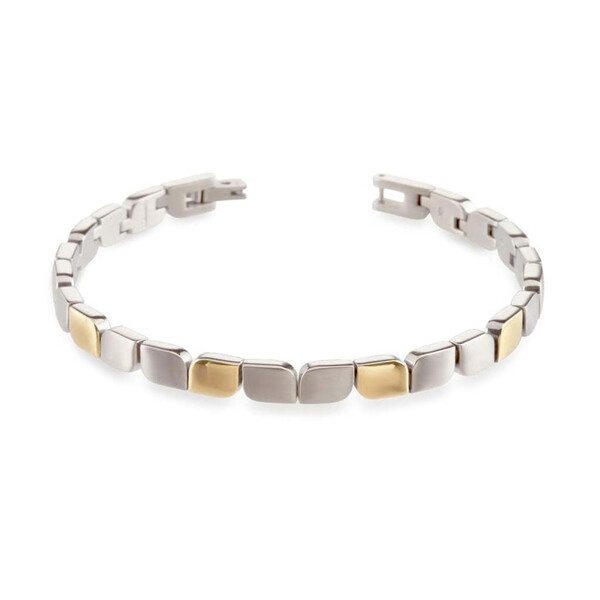 Boccia Titanium Armband aus Reintitan teilgoldplattiert