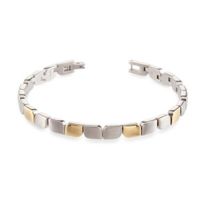 Boccia Titanium Armband aus Reintitan teilgoldplattiert