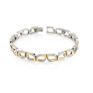 Boccia Titanium Armband aus Reintitan teilgoldplattiert