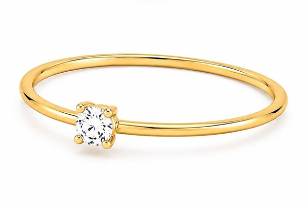Antragsring aus Gold mit kleinem Labordiamant (Brilliant)