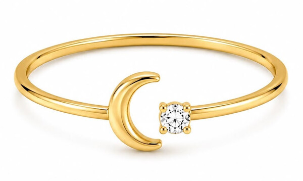 Antragsring aus Gold mit kleinem Labordiamant (Brilliant)