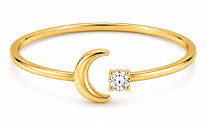 Antragsring aus Gold mit kleinem Labordiamant (Brilliant)