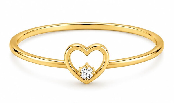 Antragsring aus Gold mit kleinem Labordiamant (Brilliant)