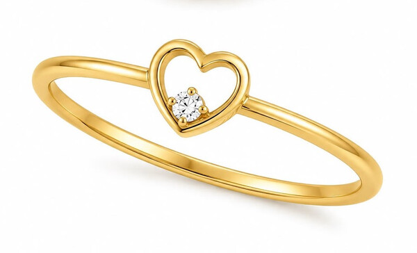 Antragsring aus Gold mit kleinem Labordiamant (Brilliant)