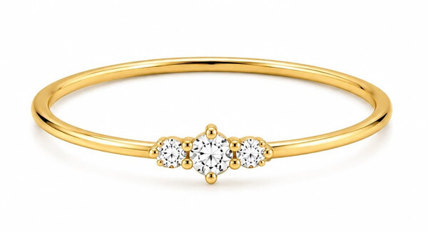 Antragsring aus Gold mit kleinem Labordiamant (Brilliant)