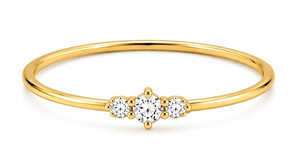 Antragsring aus Gold mit kleinem Labordiamant (Brilliant)