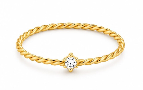 Antragsring aus Gold mit kleinem Labordiamant (Brilliant)