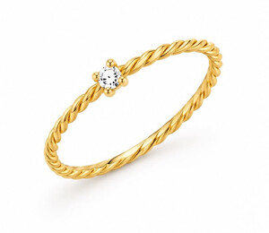 Antragsring aus Gold mit kleinem Labordiamant (Brilliant)