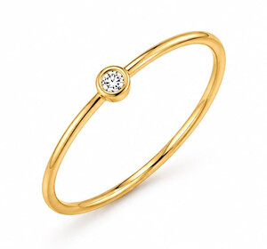 Antragsring aus Gold mit kleinem Labordiamant (Brilliant)